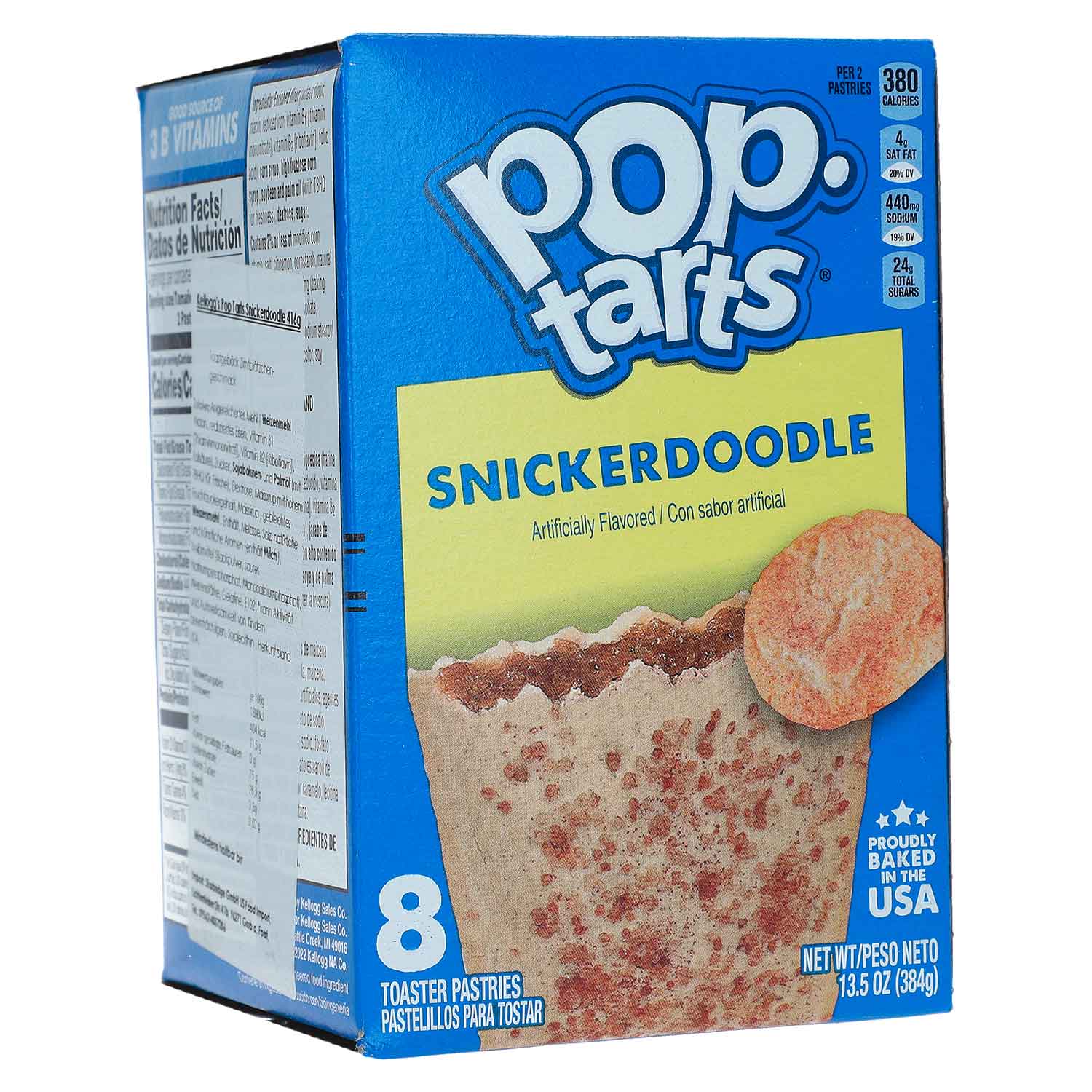 Kellogg's Pop-Tarts Snickerdoodle 8er 4x2 einzeln verpackte große Kekse mit Snickerdoodle-Füllung und Glasur